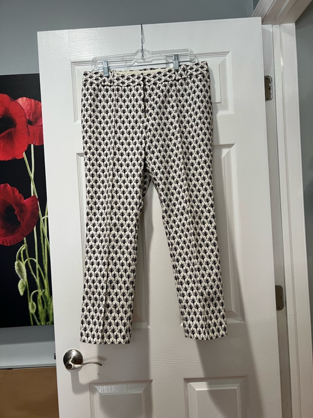 Tory Burch Brown and White Patterned Cropped Dress Pants